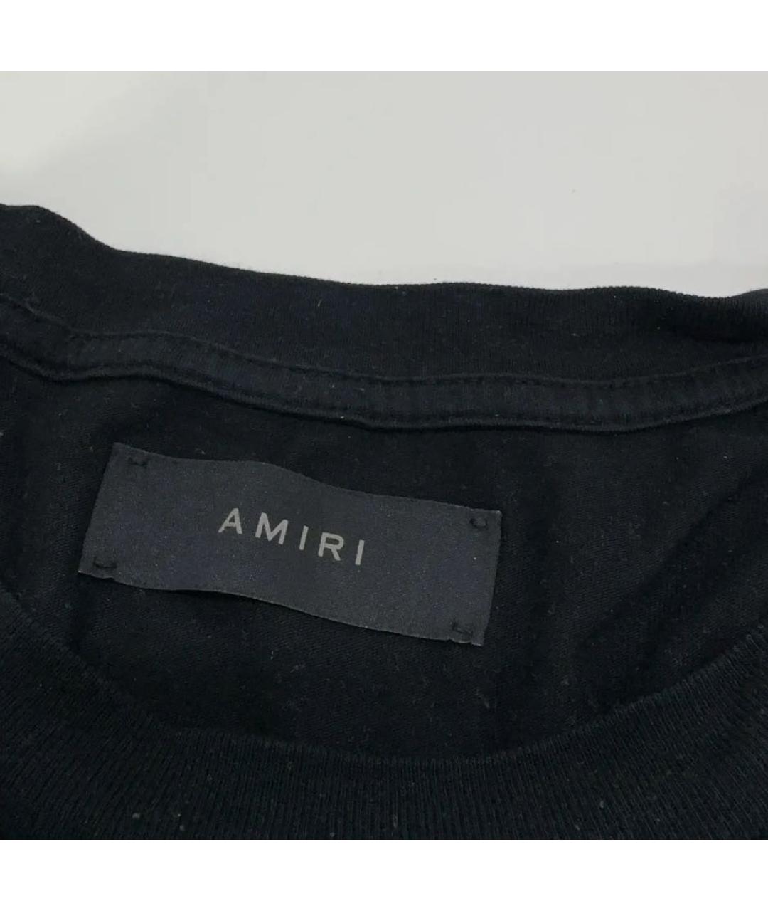 AMIRI Черная хлопковая футболка, фото 8