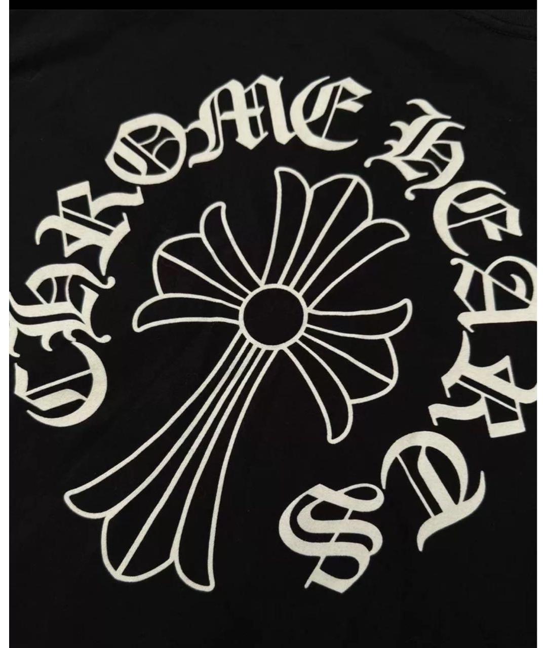 CHROME HEARTS Черная хлопковая футболка, фото 4