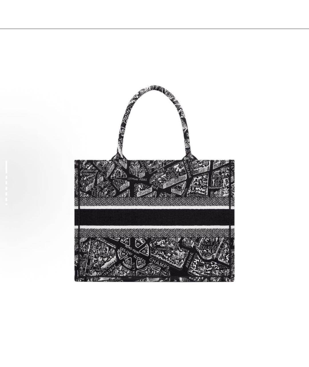 CHRISTIAN DIOR Антрацитовая хлопковая сумка тоут, фото 3