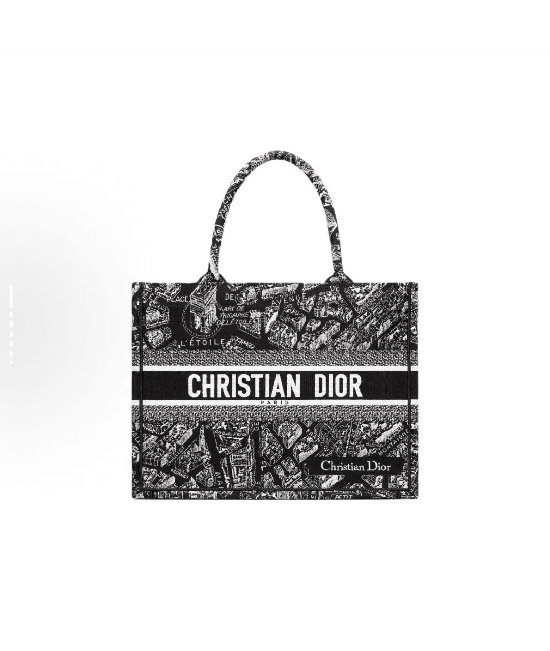 CHRISTIAN DIOR Антрацитовая хлопковая сумка тоут, фото 6
