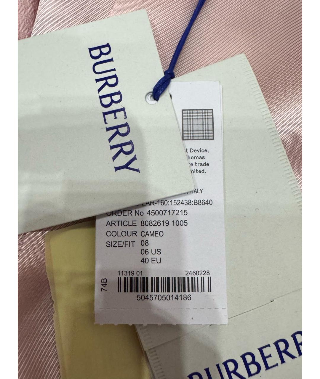 BURBERRY Розовый шерстяной жакет/пиджак, фото 6