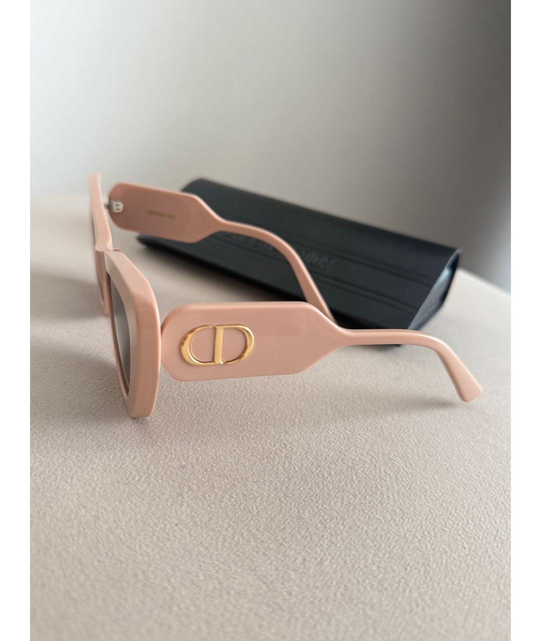 CHRISTIAN DIOR Бежевые пластиковые солнцезащитные очки, фото 2