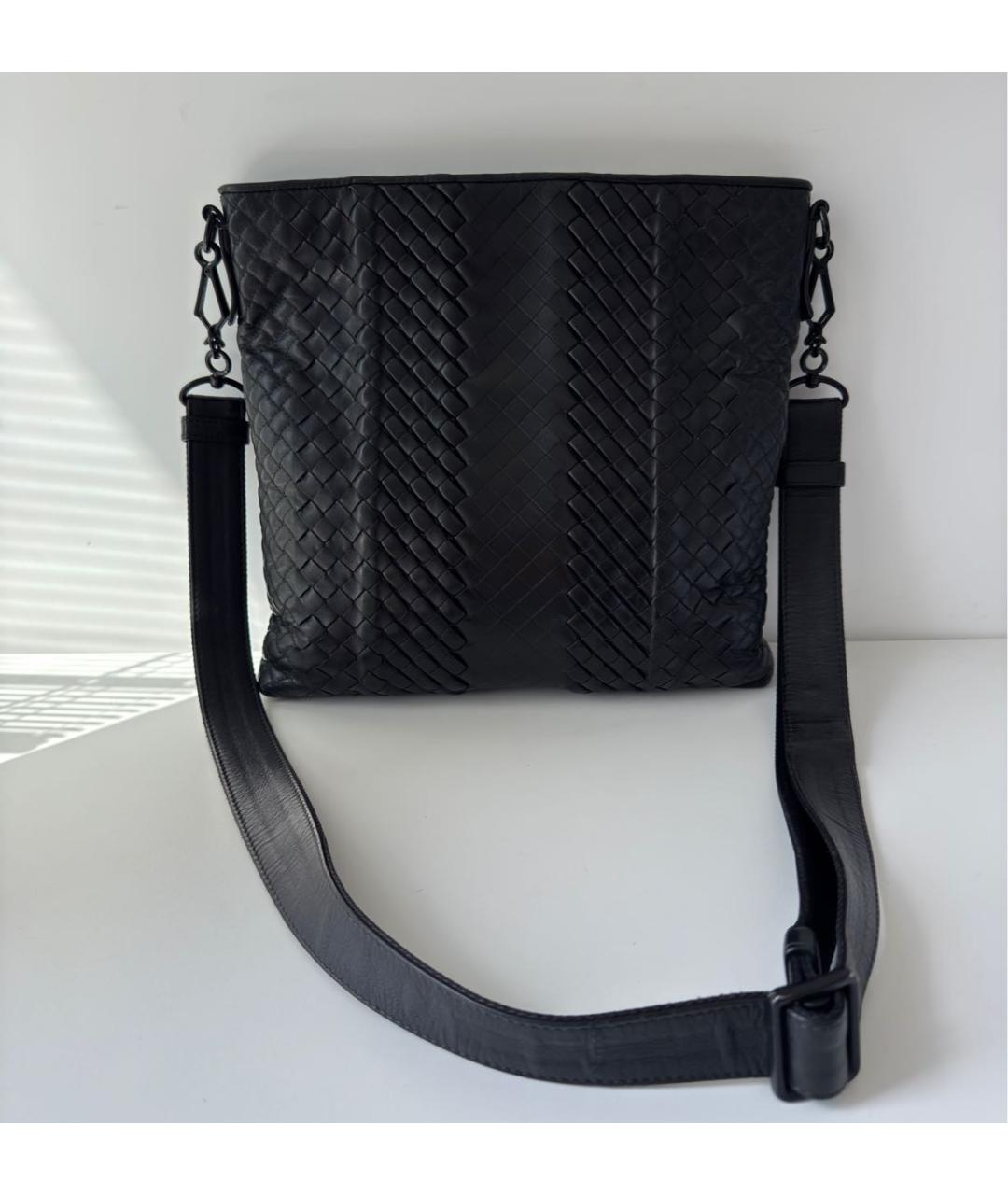 BOTTEGA VENETA Черный кожаный портфель, фото 2