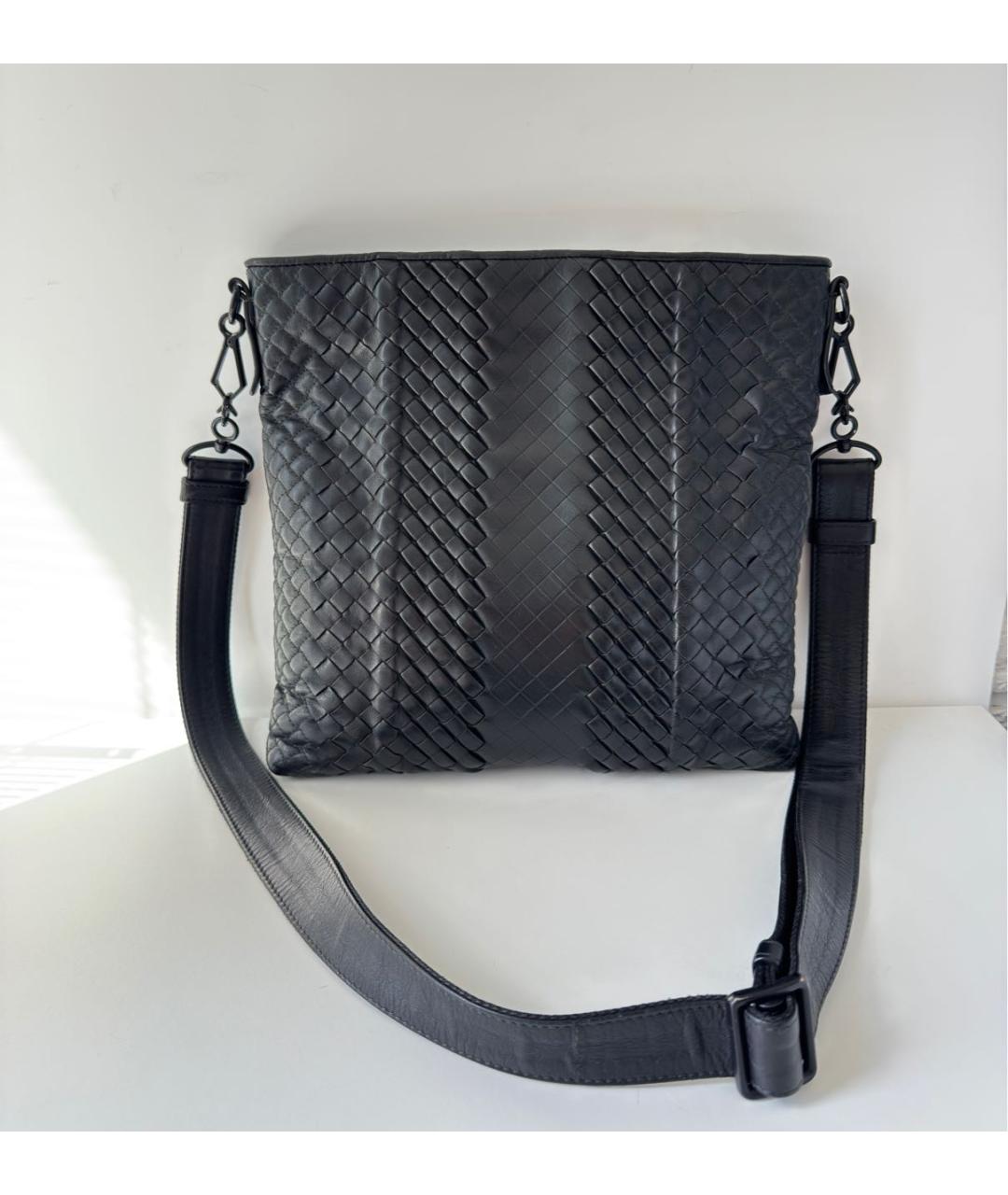 BOTTEGA VENETA Черный кожаный портфель, фото 9