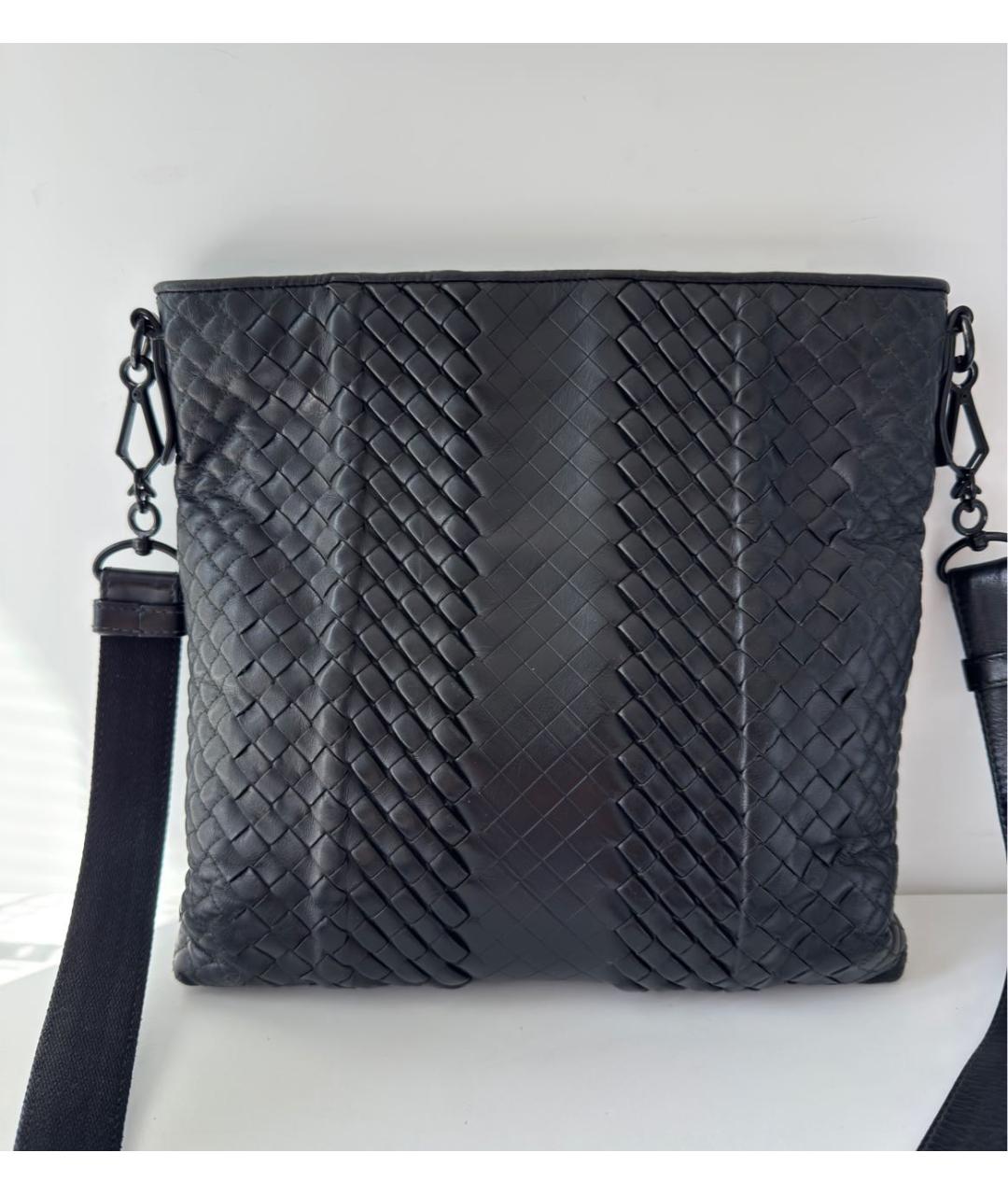 BOTTEGA VENETA Черный кожаный портфель, фото 3