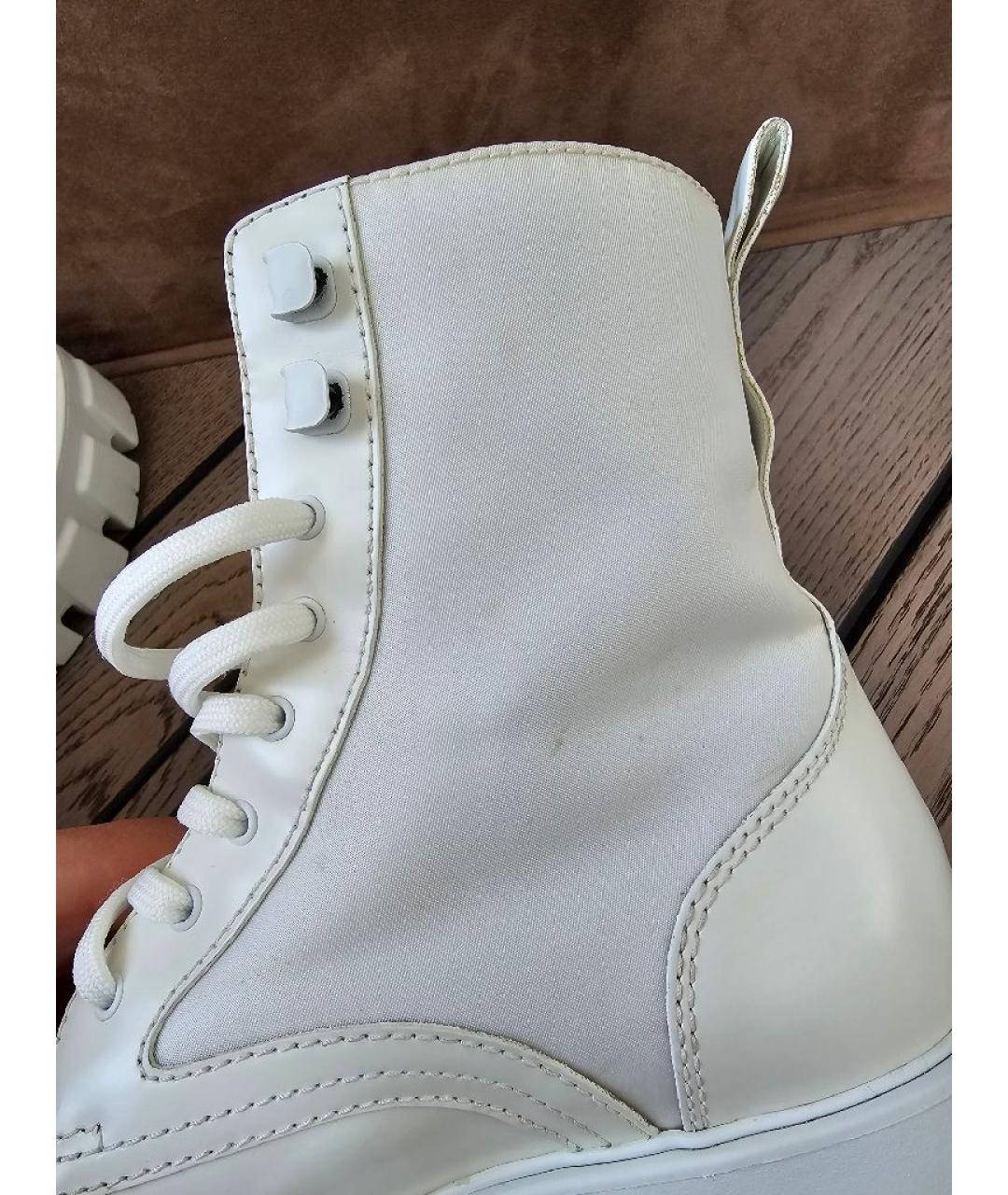 PRADA Белые кожаные ботинки, фото 9