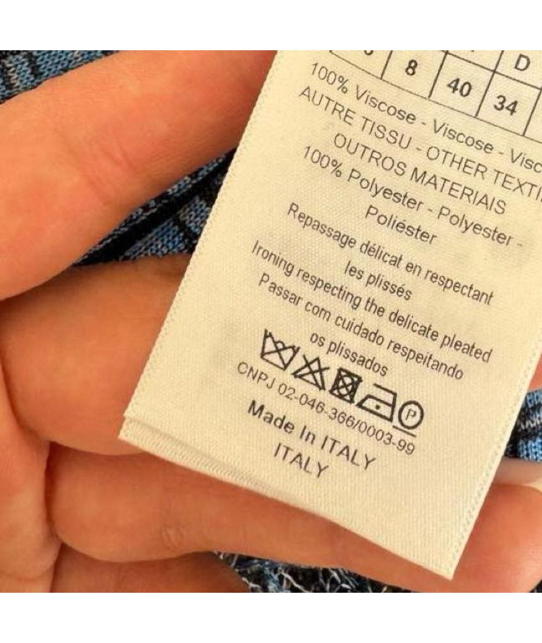 CHRISTIAN DIOR Синее вискозное повседневное платье, фото 2