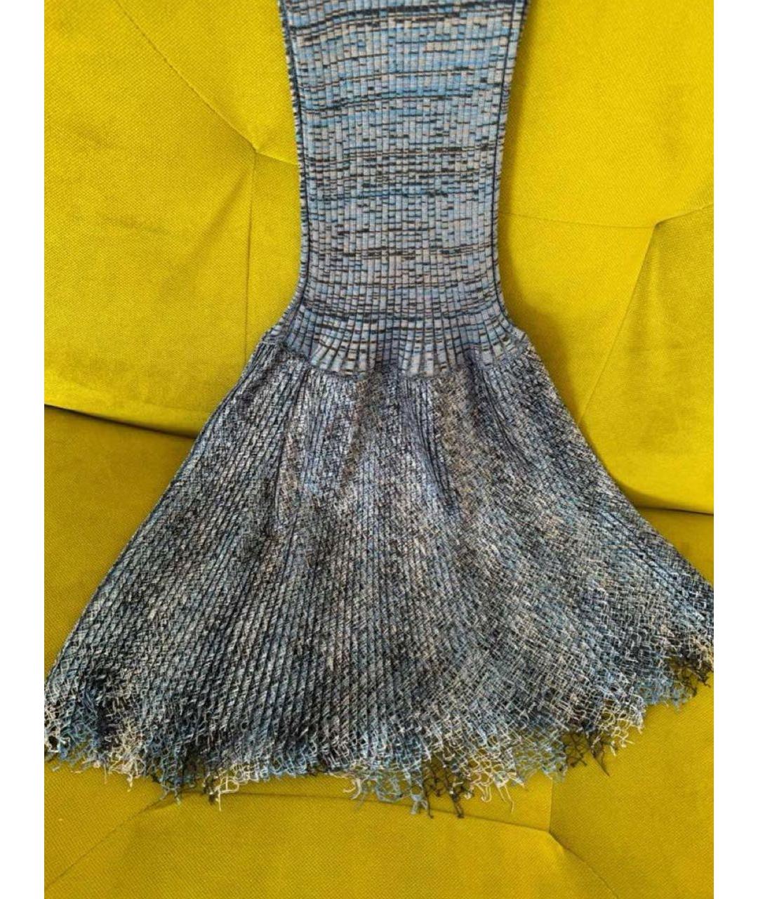 CHRISTIAN DIOR Синее вискозное повседневное платье, фото 4