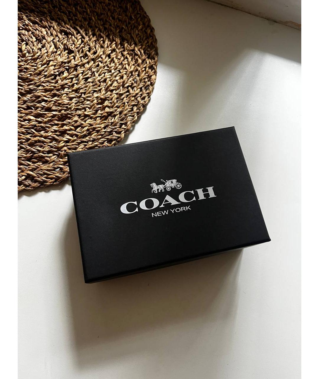 COACH Черная визитница из искусственной кожи, фото 3