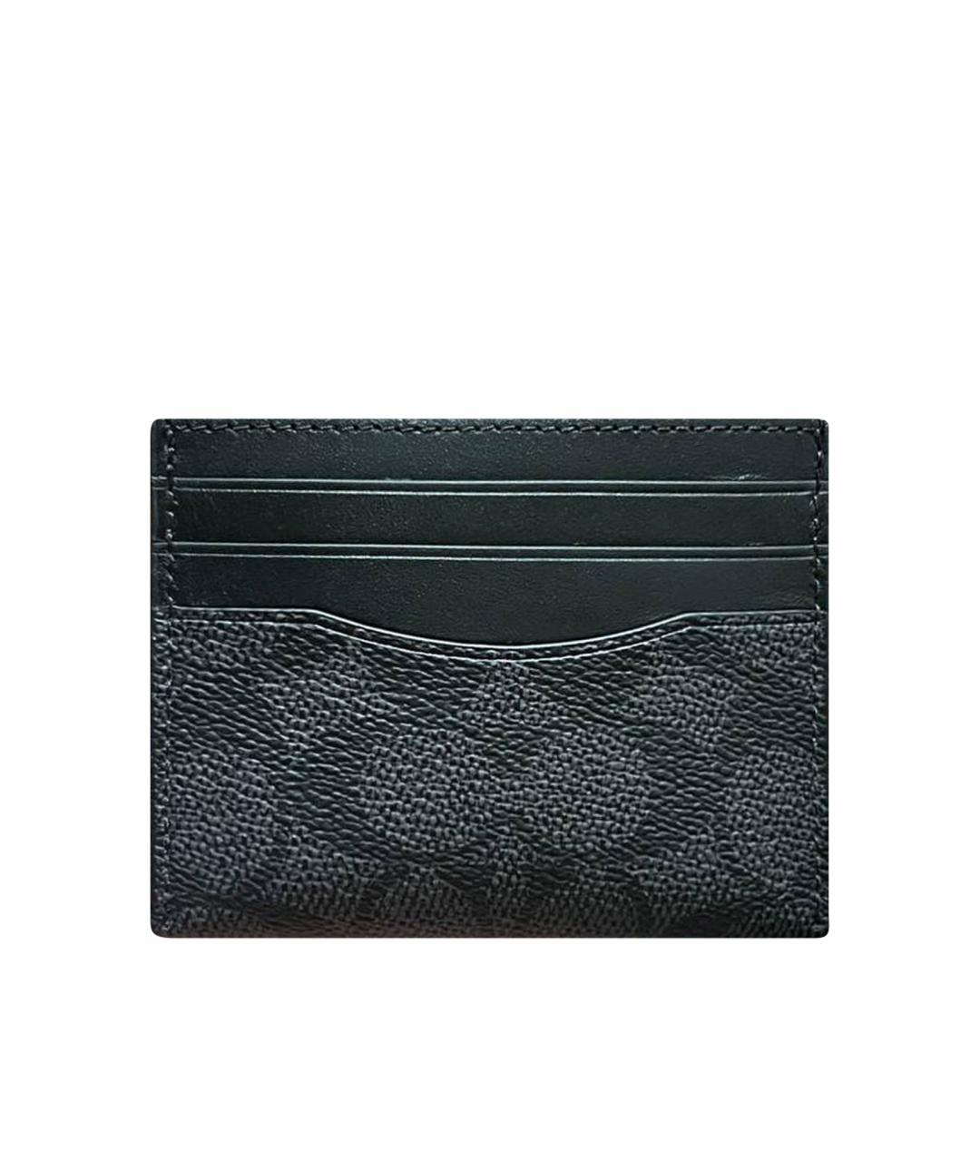 COACH Черная визитница из искусственной кожи, фото 1