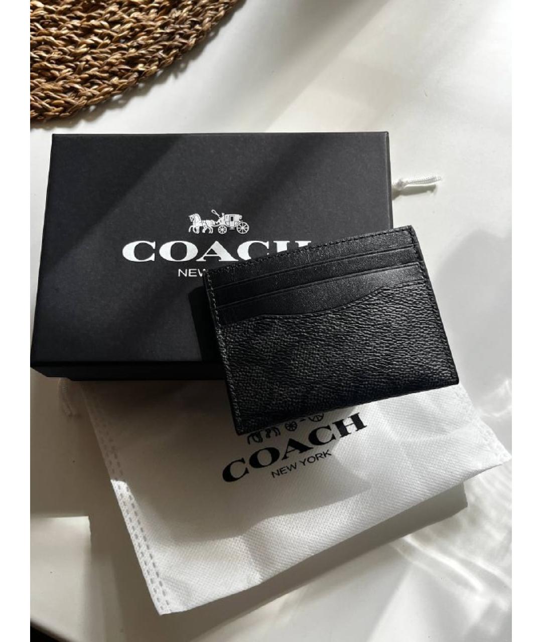 COACH Черная визитница из искусственной кожи, фото 4