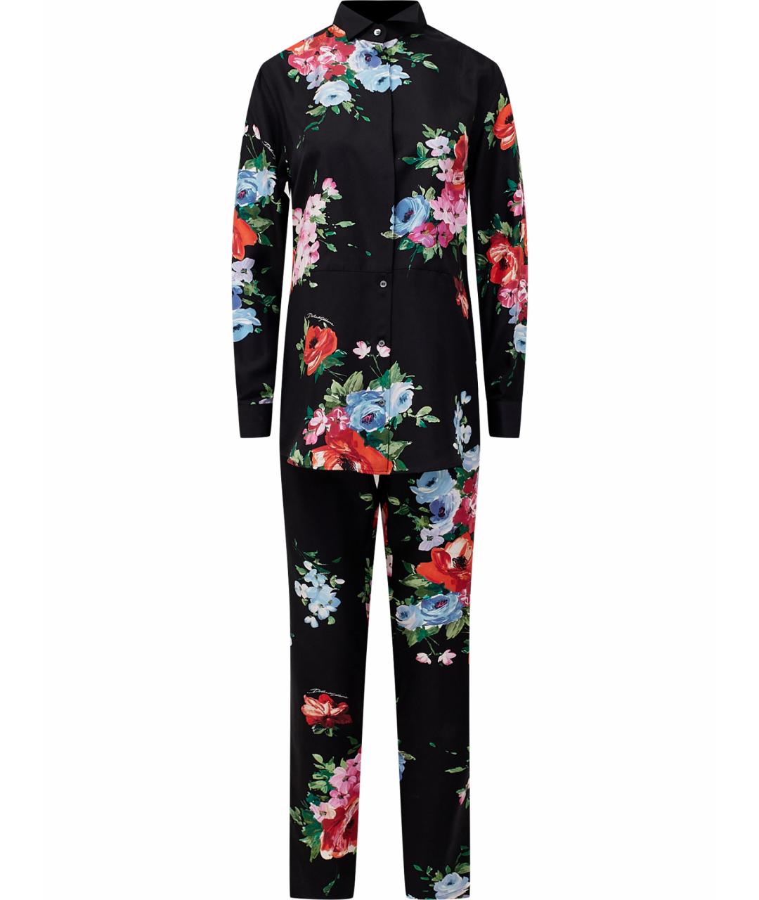 DOLCE&GABBANA Черный шелковый костюм с брюками, фото 1