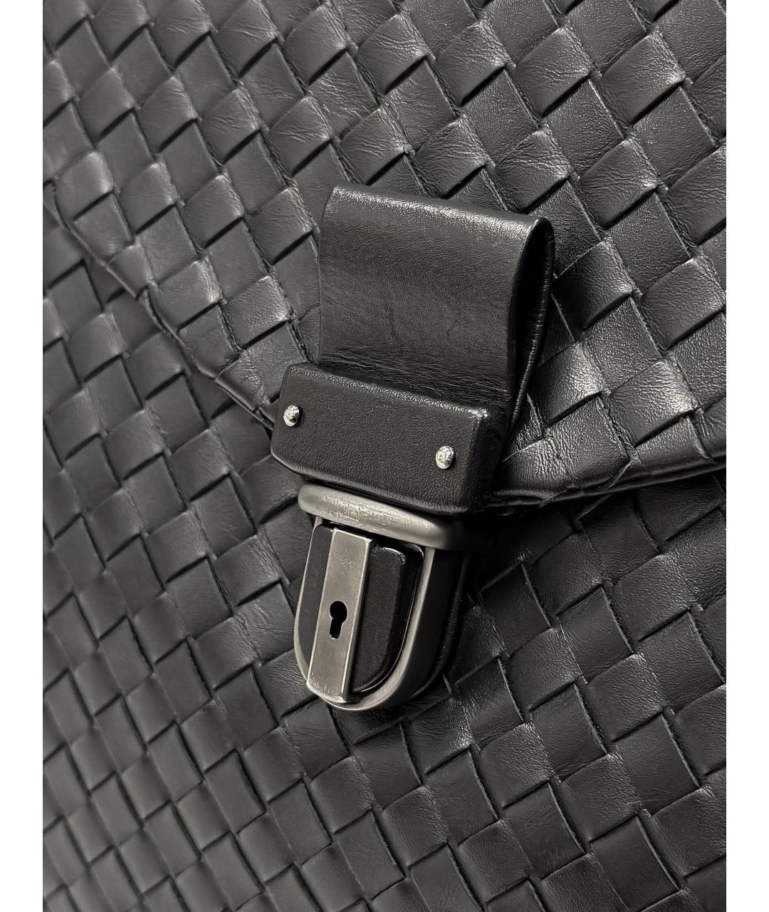 BOTTEGA VENETA Черный кожаный портфель, фото 8