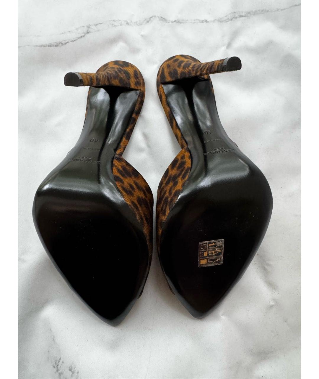 SAINT LAURENT Коричневые мюли, фото 5