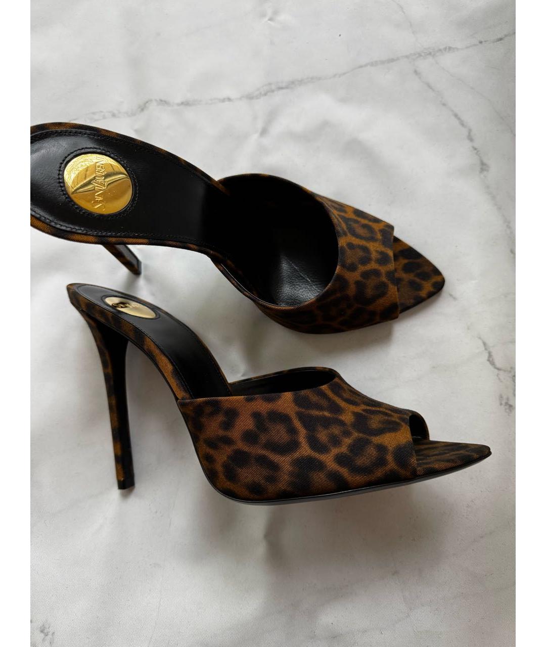 SAINT LAURENT Коричневые мюли, фото 3