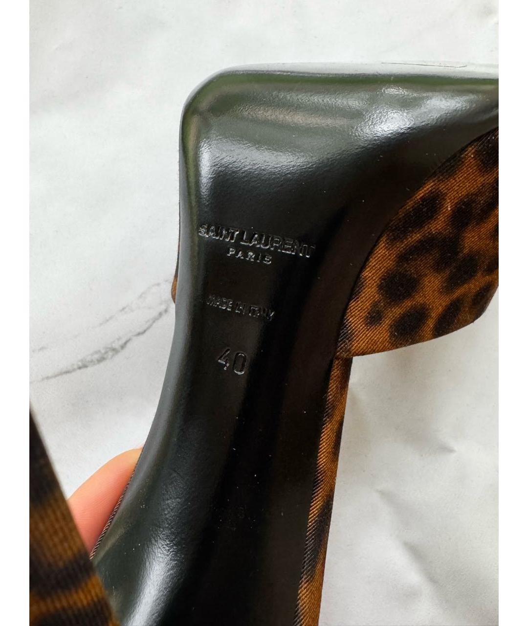 SAINT LAURENT Коричневые мюли, фото 6