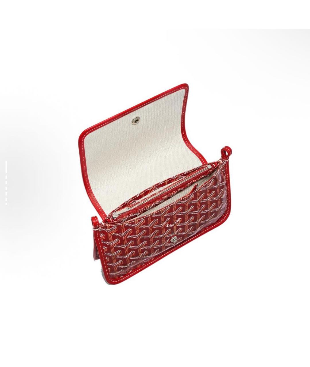 GOYARD Красная кожаная сумка через плечо, фото 4