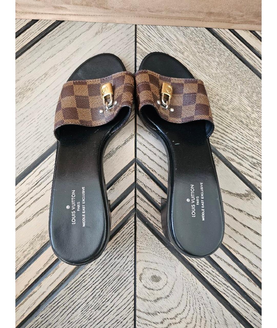 LOUIS VUITTON Коричневые сандалии, фото 3