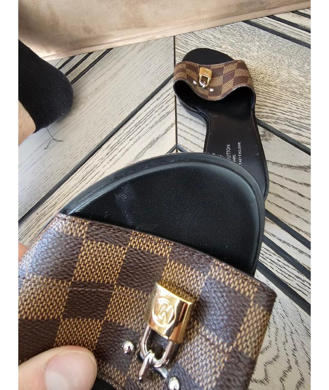 LOUIS VUITTON Коричневые сандалии, фото 5