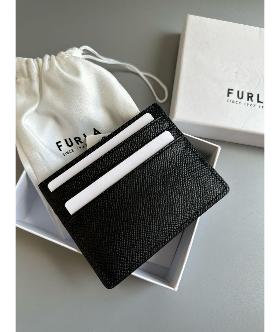 FURLA Черный кожаный кардхолдер, фото 3
