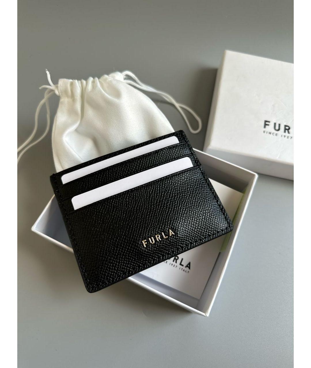 FURLA Черный кожаный кардхолдер, фото 2