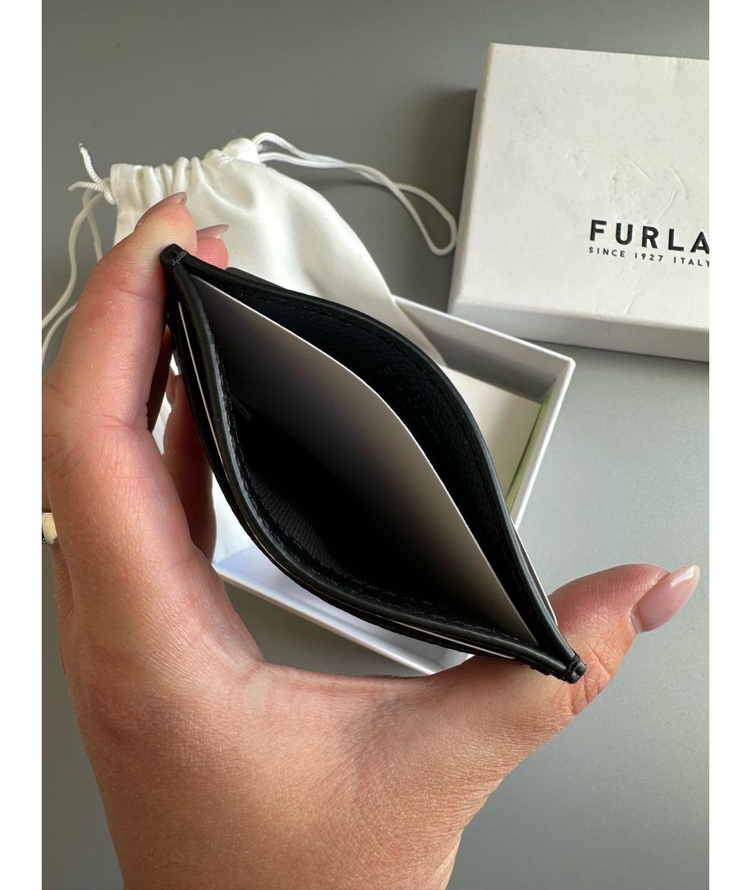 FURLA Черный кожаный кардхолдер, фото 4