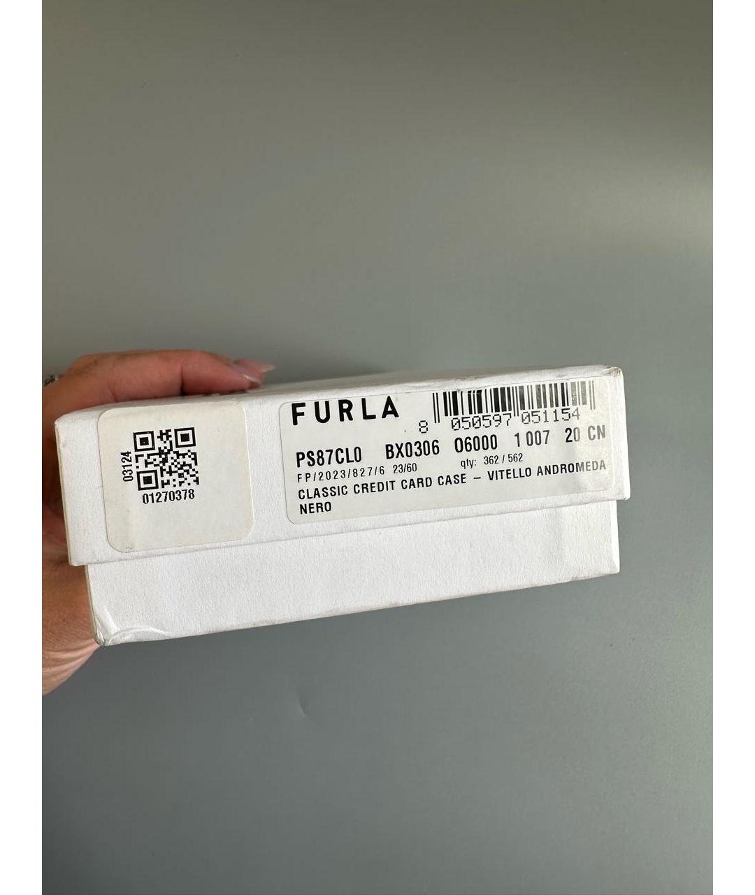 FURLA Черный кожаный кардхолдер, фото 5
