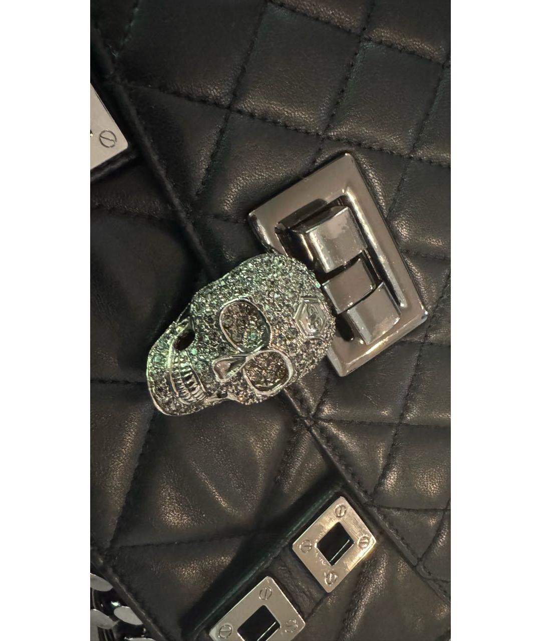 PHILIPP PLEIN Черная кожаная сумка через плечо, фото 5