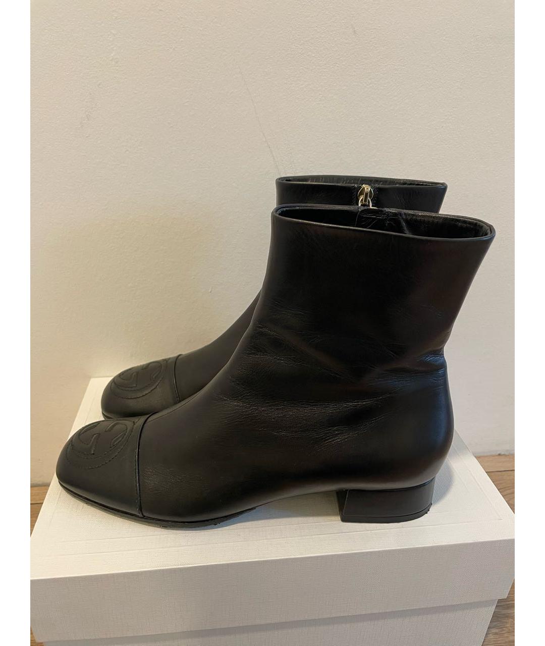 GUCCI Черные кожаные полусапоги, фото 5