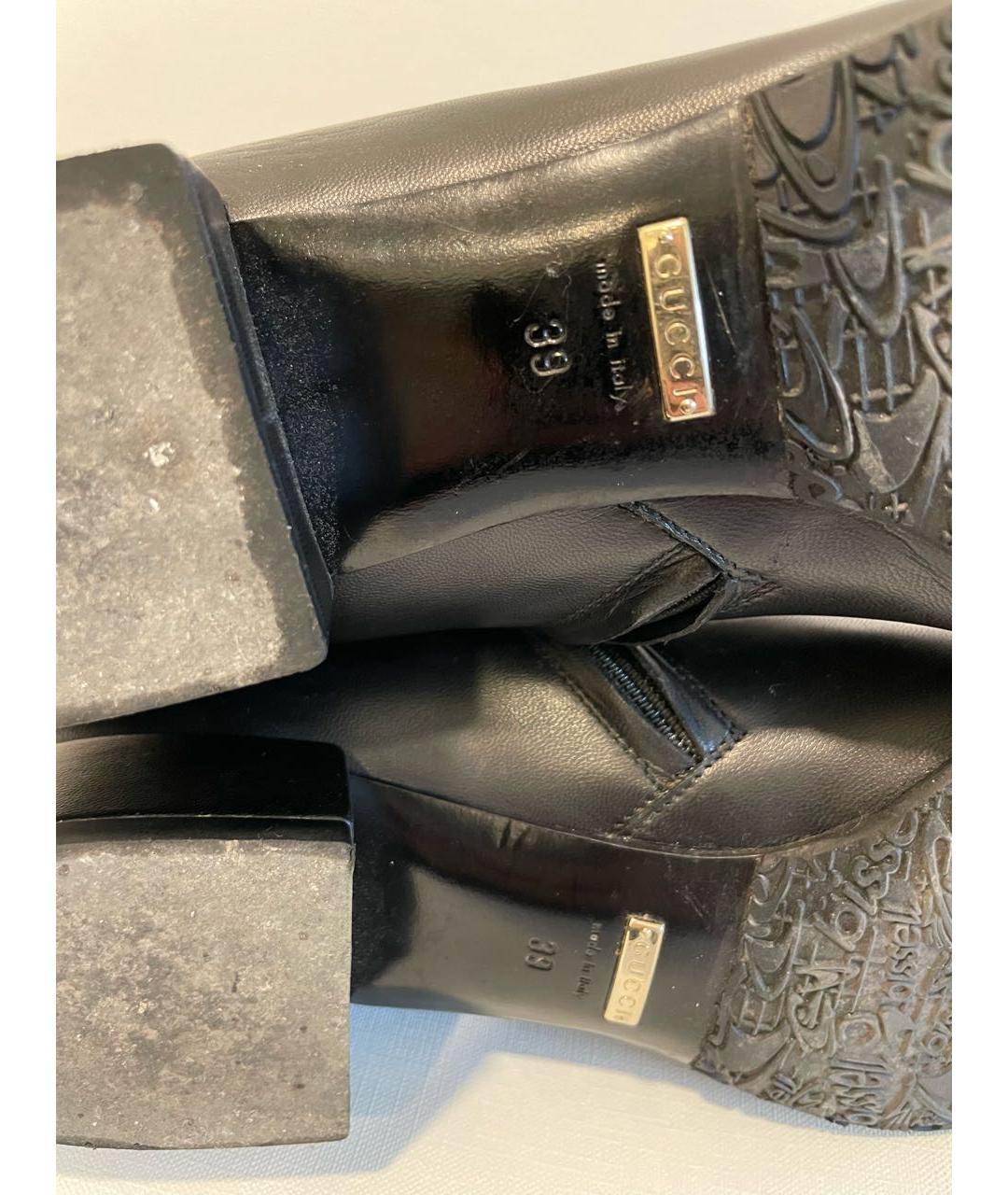 GUCCI Черные кожаные полусапоги, фото 7
