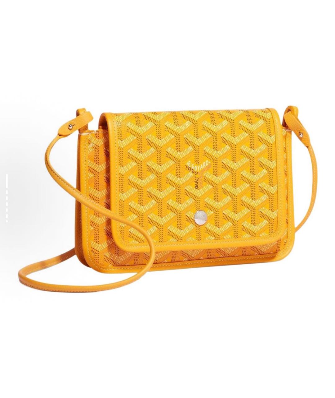 GOYARD Желтая кожаная сумка через плечо, фото 5