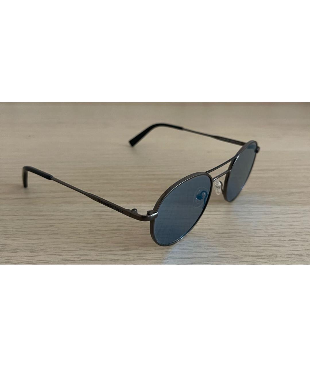 ZEGNA Антрацитовые металлические солнцезащитные очки, фото 2