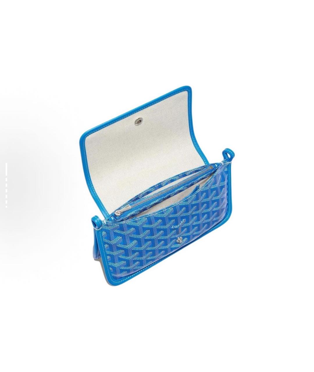GOYARD Голубая кожаная сумка через плечо, фото 4
