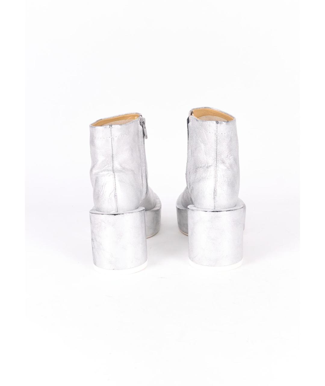MM6 MAISON MARGIELA Серебряные кожаные ботильоны, фото 4