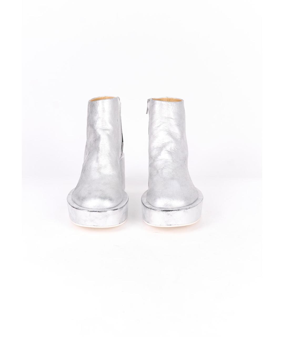 MM6 MAISON MARGIELA Серебряные кожаные ботильоны, фото 2