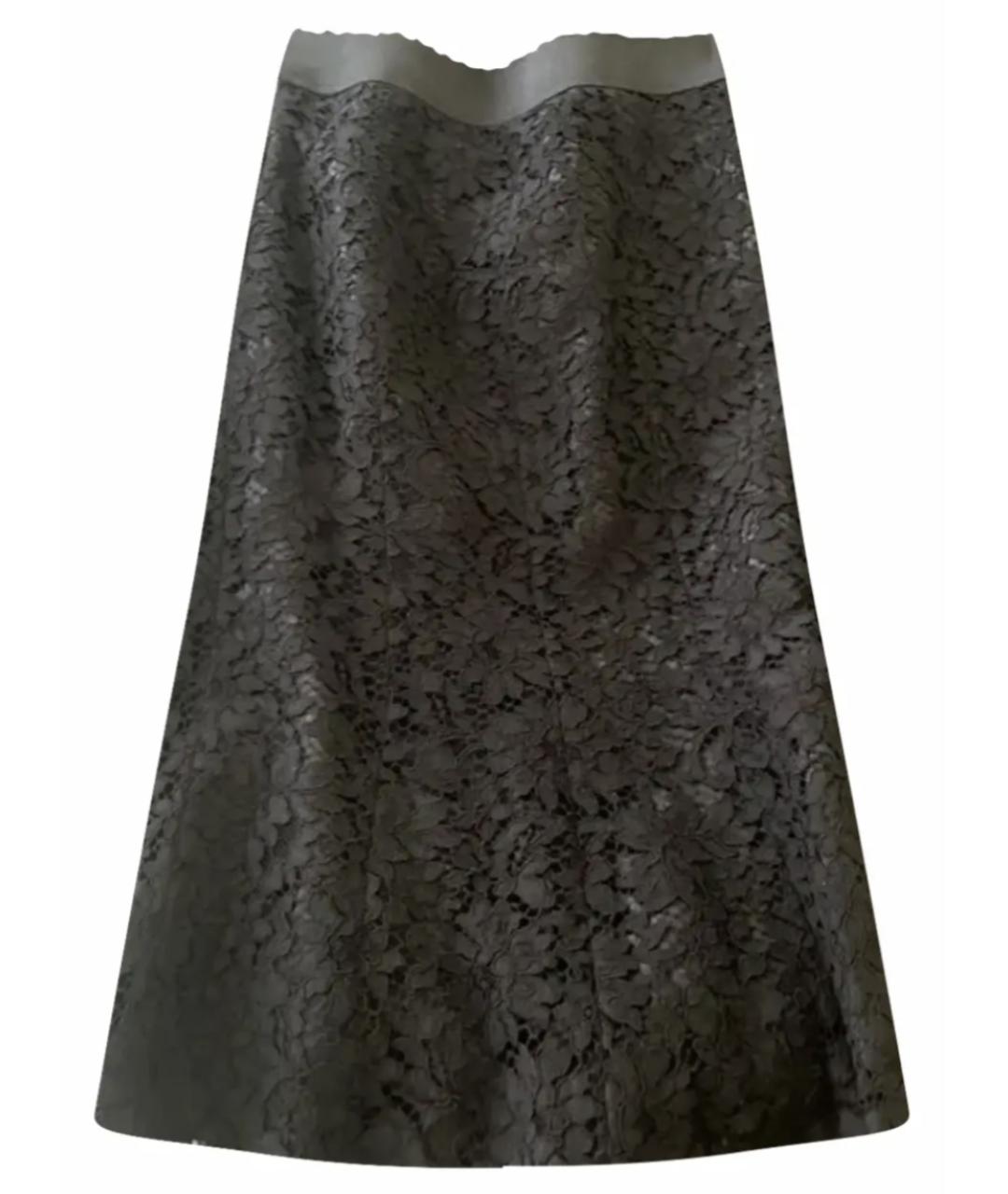 DOLCE&GABBANA Черная кружевная юбка миди, фото 1