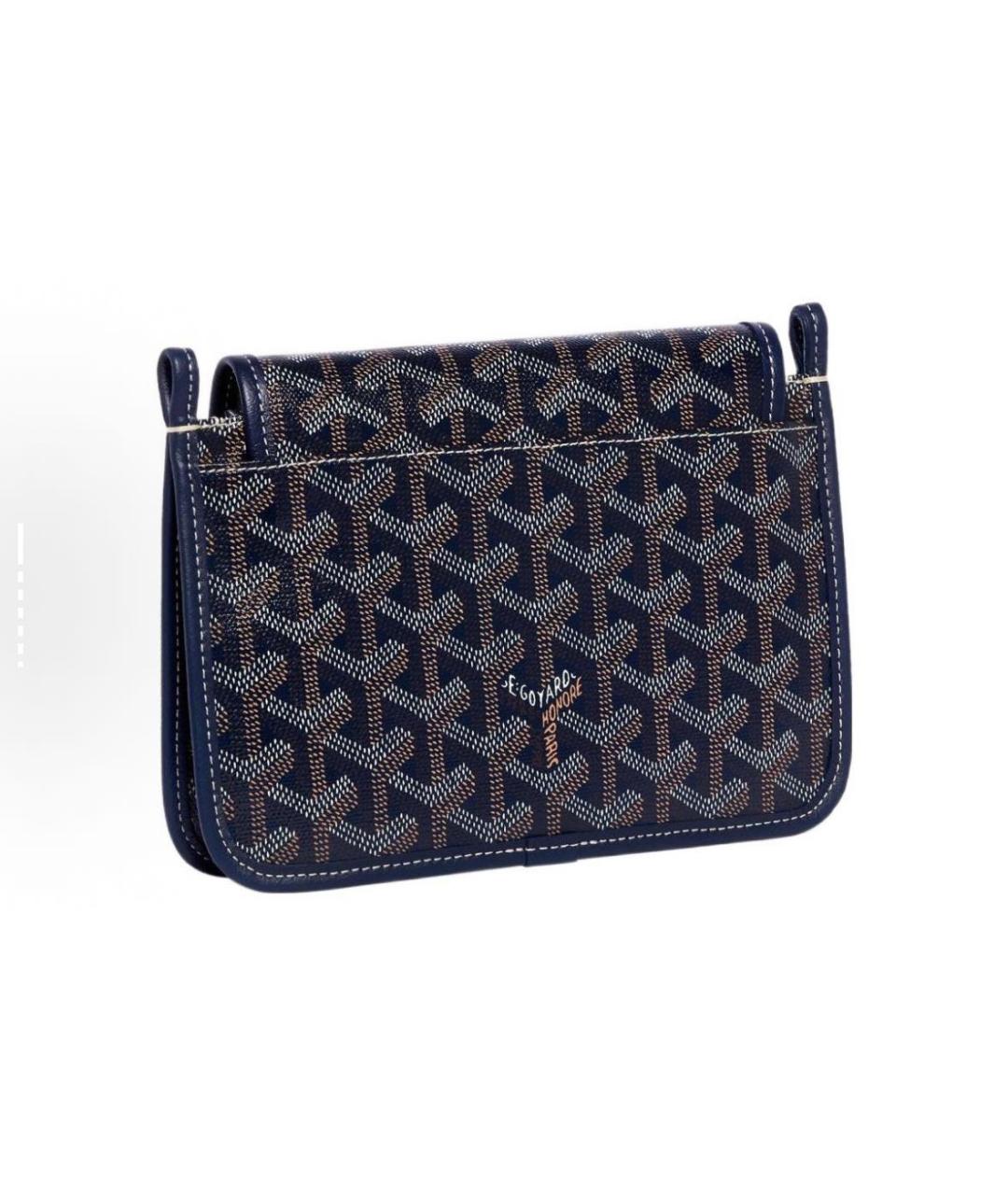 GOYARD Темно-синяя кожаная сумка через плечо, фото 3