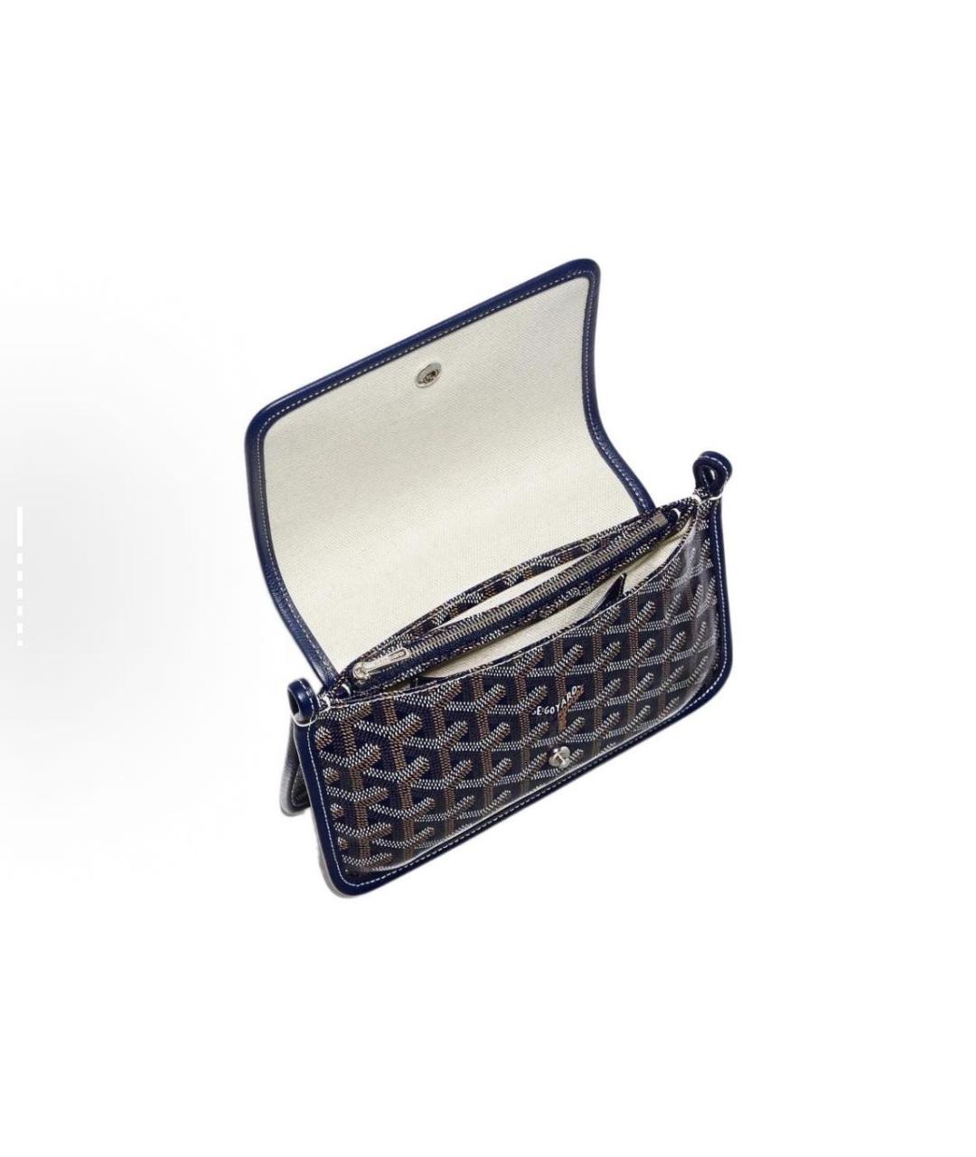 GOYARD Темно-синяя кожаная сумка через плечо, фото 4
