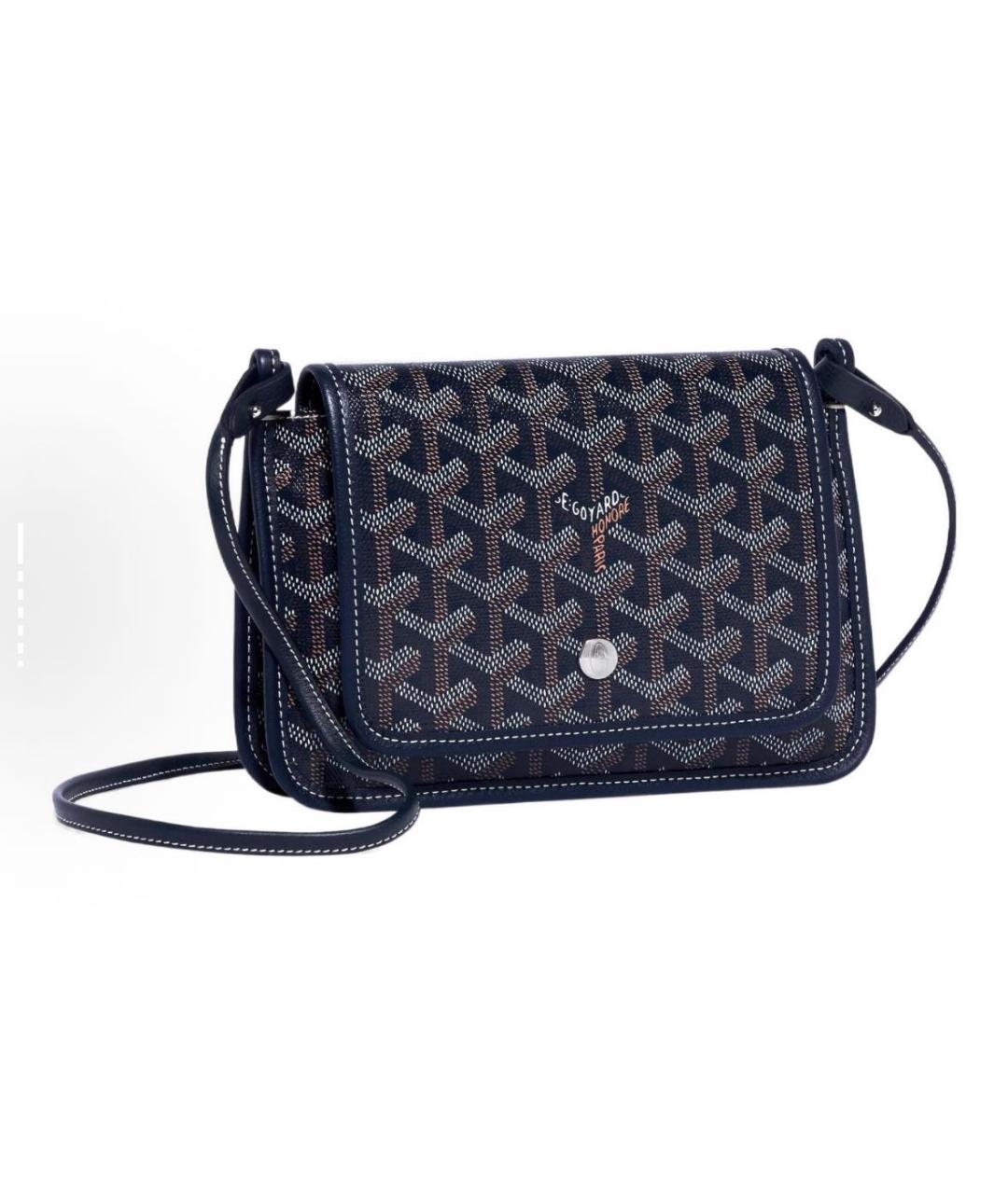 GOYARD Темно-синяя кожаная сумка через плечо, фото 5