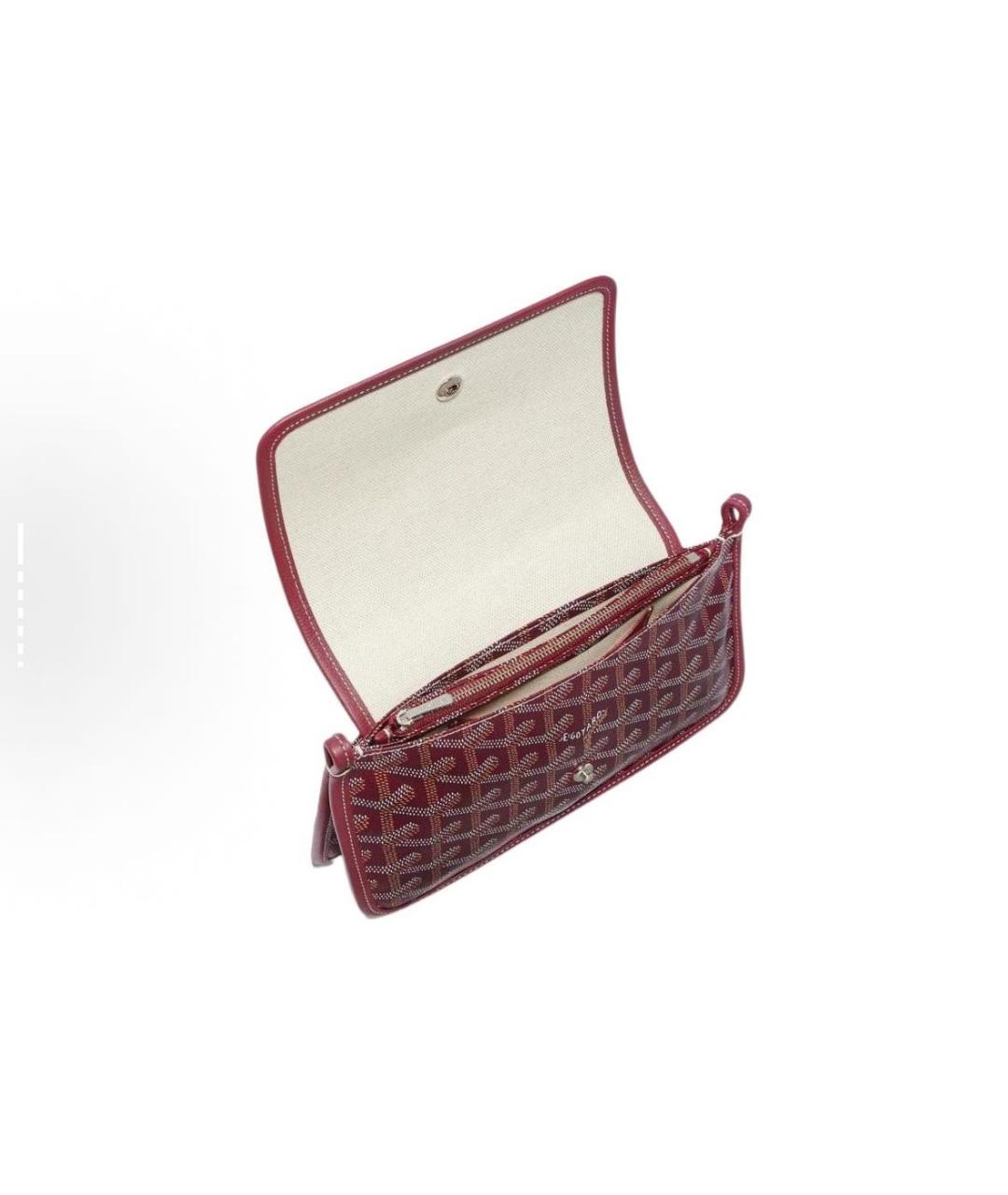 GOYARD Бордовая кожаная сумка через плечо, фото 4