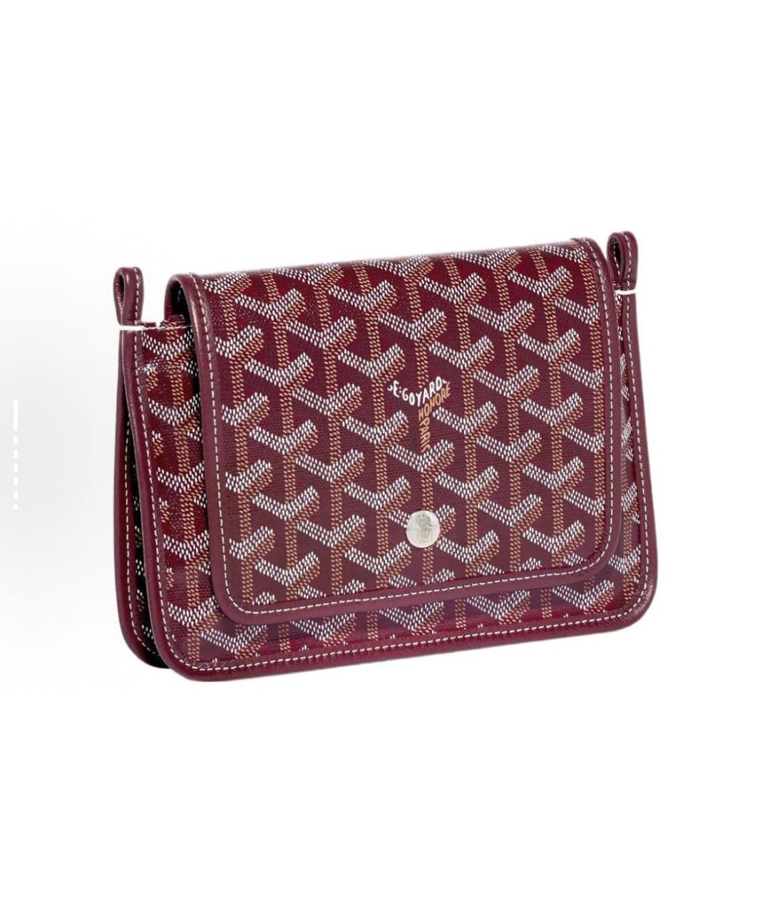 GOYARD Бордовая кожаная сумка через плечо, фото 2