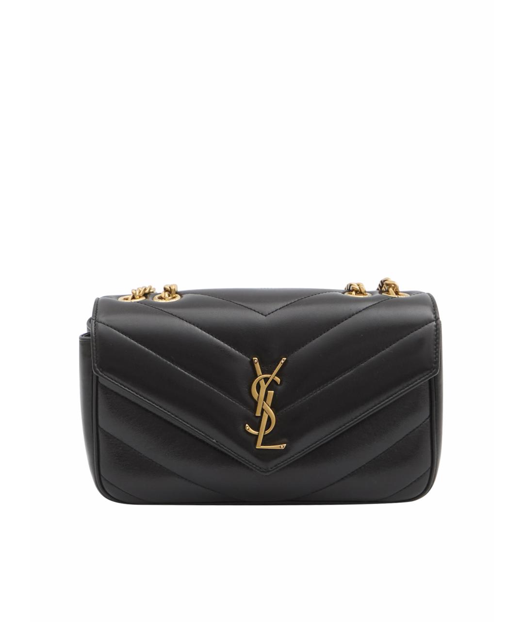 SAINT LAURENT Черная кожаная сумка через плечо, фото 1