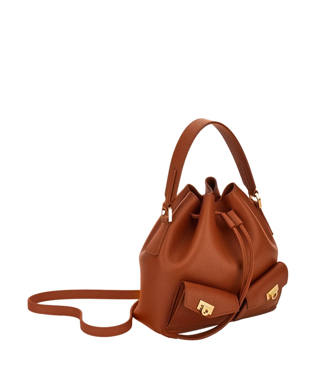 FERRAGAMO Коричневая кожаная сумка тоут, фото 4