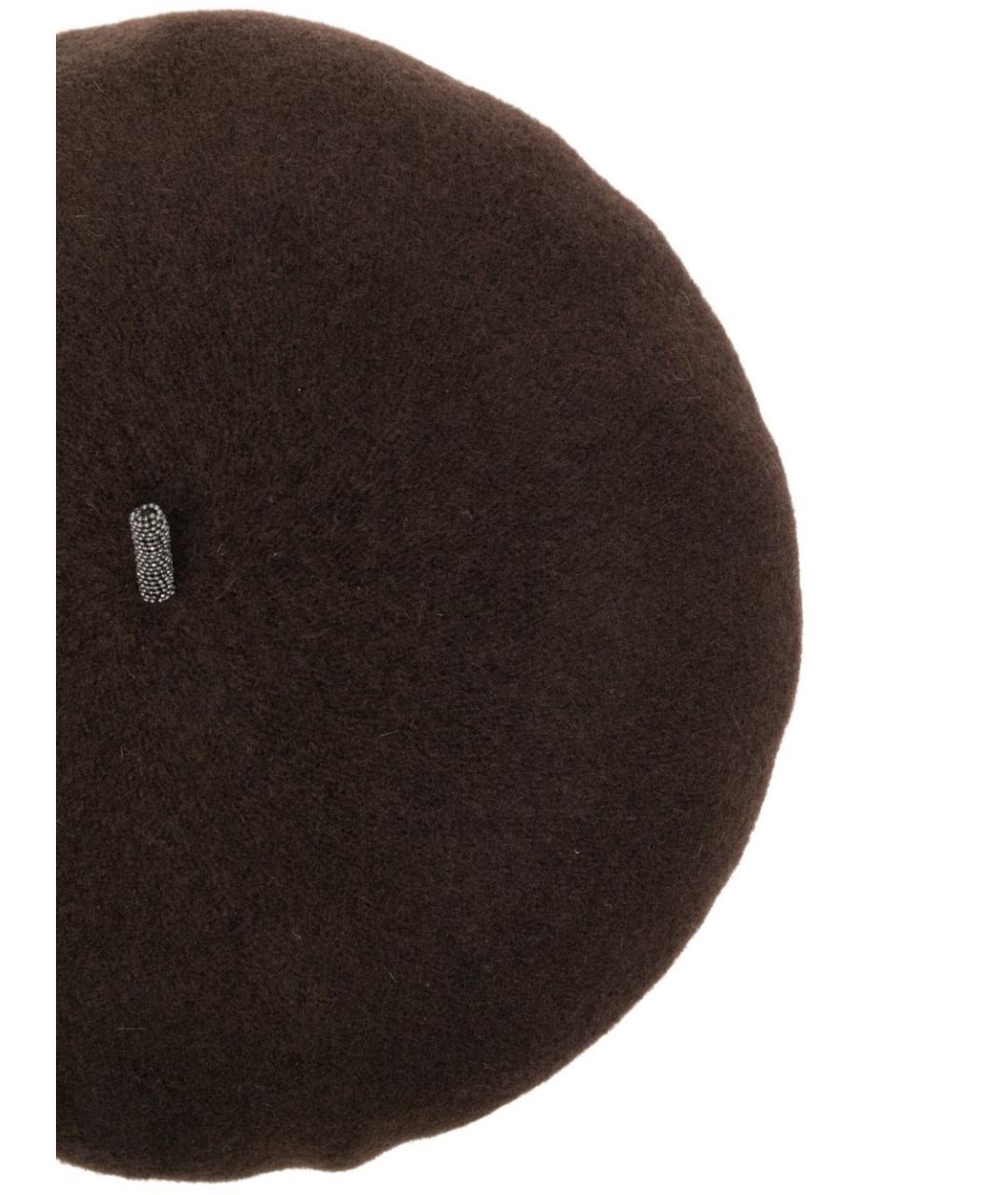 BRUNELLO CUCINELLI Коричневая шерстяная шляпа, фото 2