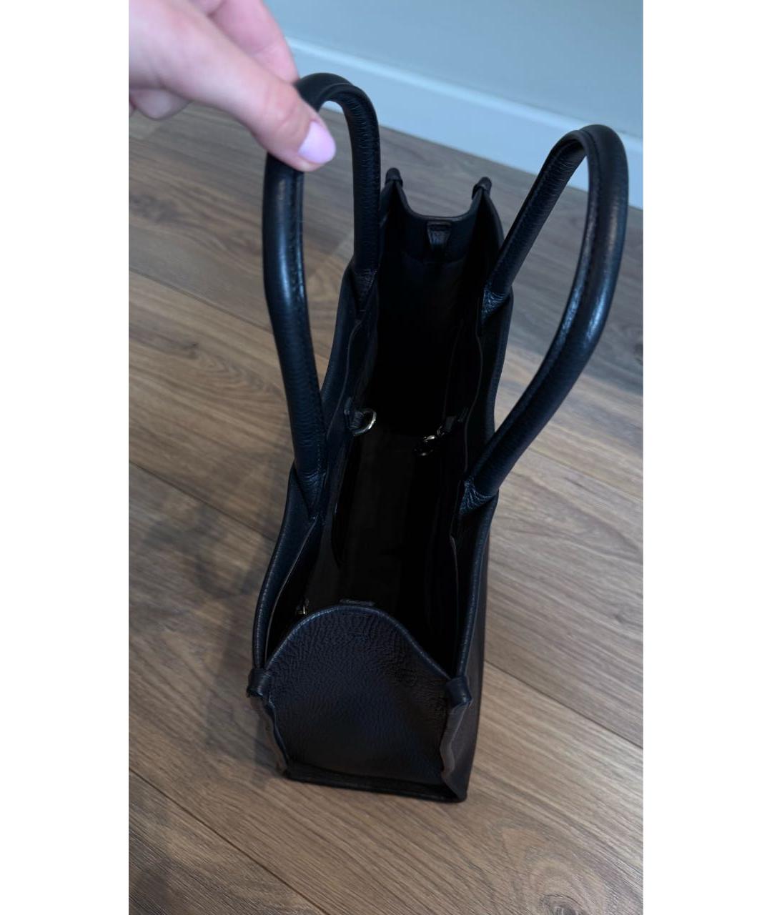 FURLA Черная кожаная сумка тоут, фото 2
