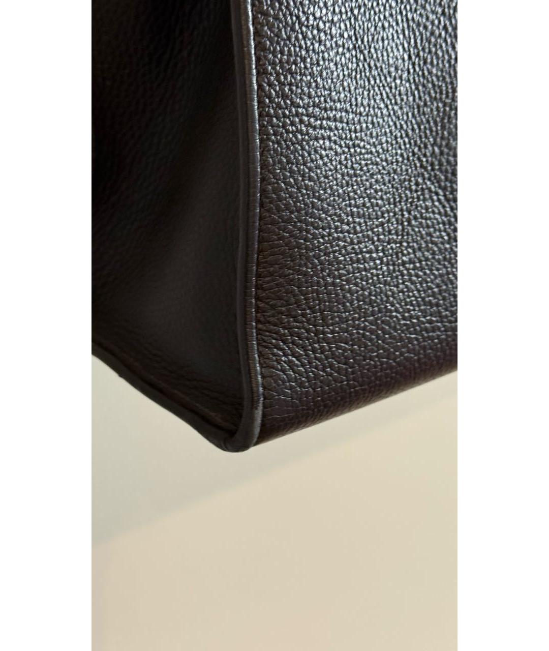 FURLA Черная кожаная сумка тоут, фото 5