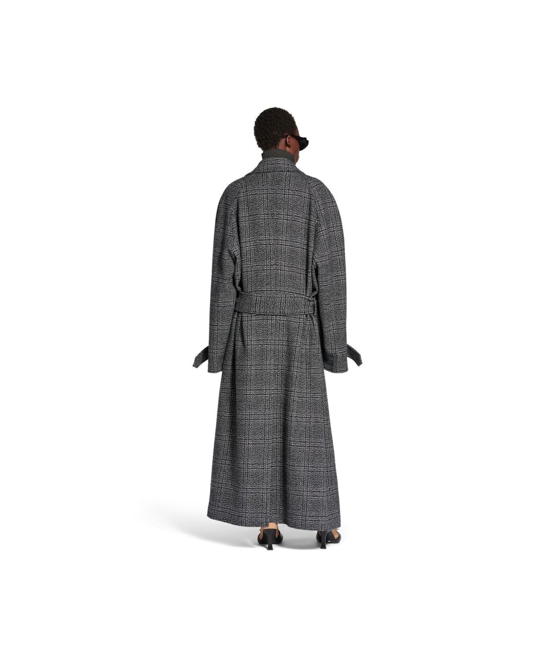 BALENCIAGA Антрацитовое хлопковое пальто, фото 3