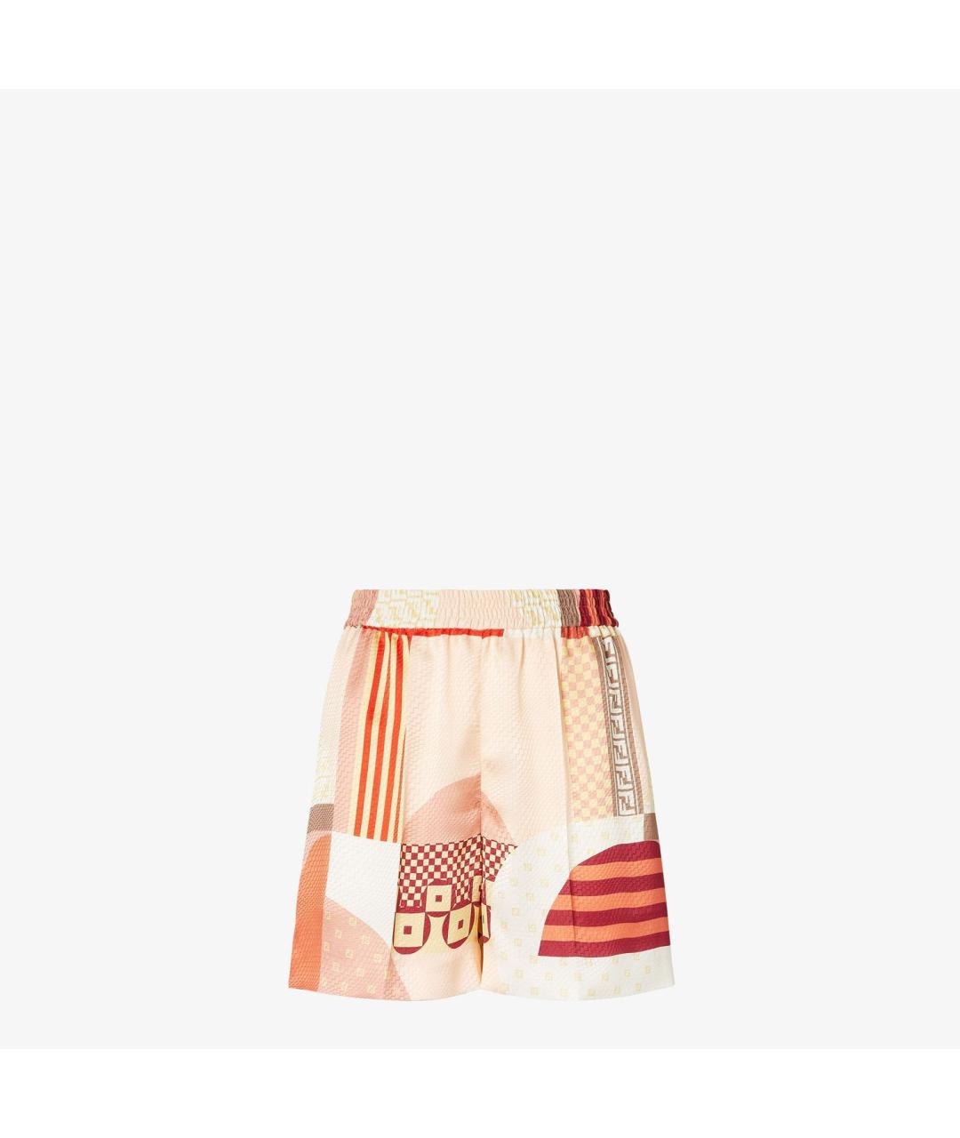 FENDI Мульти шелковые шорты, фото 4