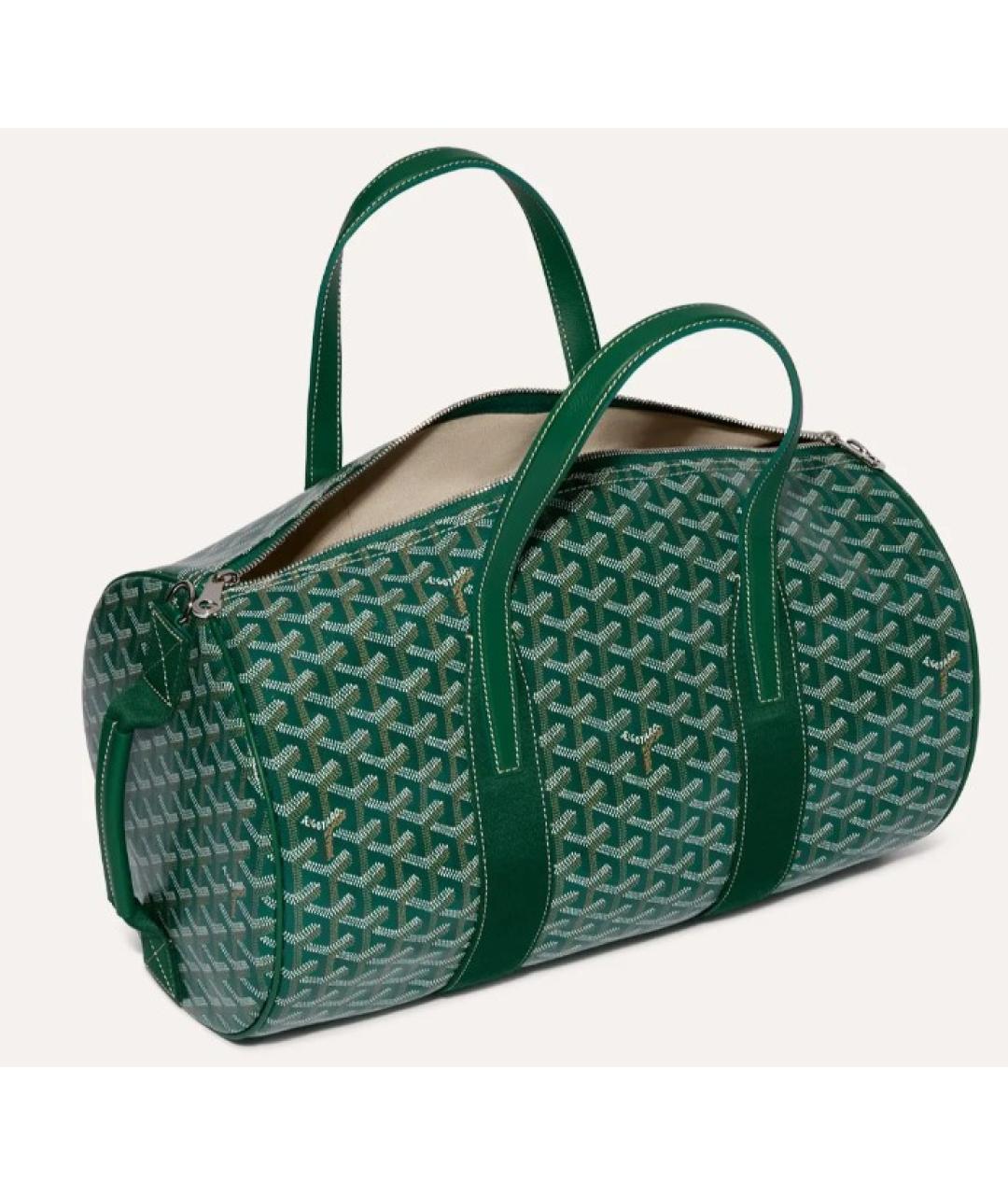 GOYARD Зеленая кожаная дорожная/спортивная сумка, фото 3