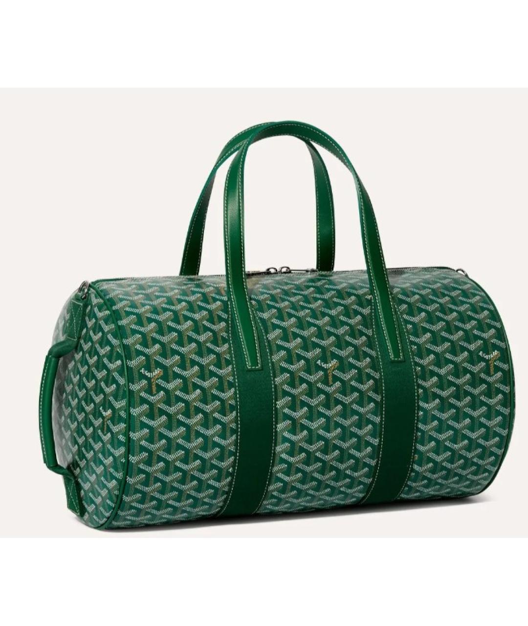 GOYARD Зеленая кожаная дорожная/спортивная сумка, фото 4